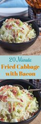 Long pin of fried cabbage with bacon