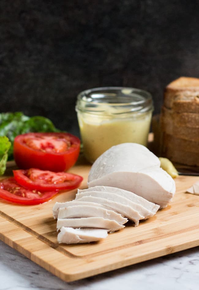 Poached chicken in 20 minutes. Great for lunchboxes, sandwiches or anywhere cooked chicken is needed.