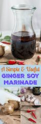 Simple Ginger Soy Marinade. A marinade with an infinite number of uses. Great for chicken, steak, pork chops, salmon, or even tofu.