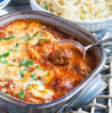 Baked Italian Meatballs. Deliciously cheesy meatballs are a snap to make, & perfect served over pasta for an easy dinner.