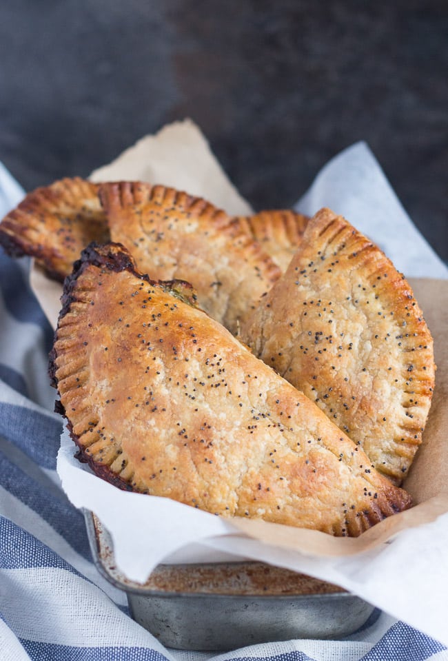 Broccoli, Blue Cheese and Walnut Hand Pies. A great savoury on-the-go snack.