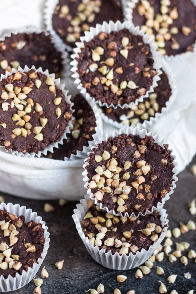 Chocolate Buckwheat and Coconut Bites. Packed with toasted coconut and crunchy buckwheat, these are the ideal guilt free treat. Just try to stop at one.