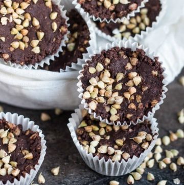 Chocolate Buckwheat and Coconut Bites. Packed with toasted coconut and crunchy buckwheat, these are the ideal guilt free treat. Just try to stop at one.