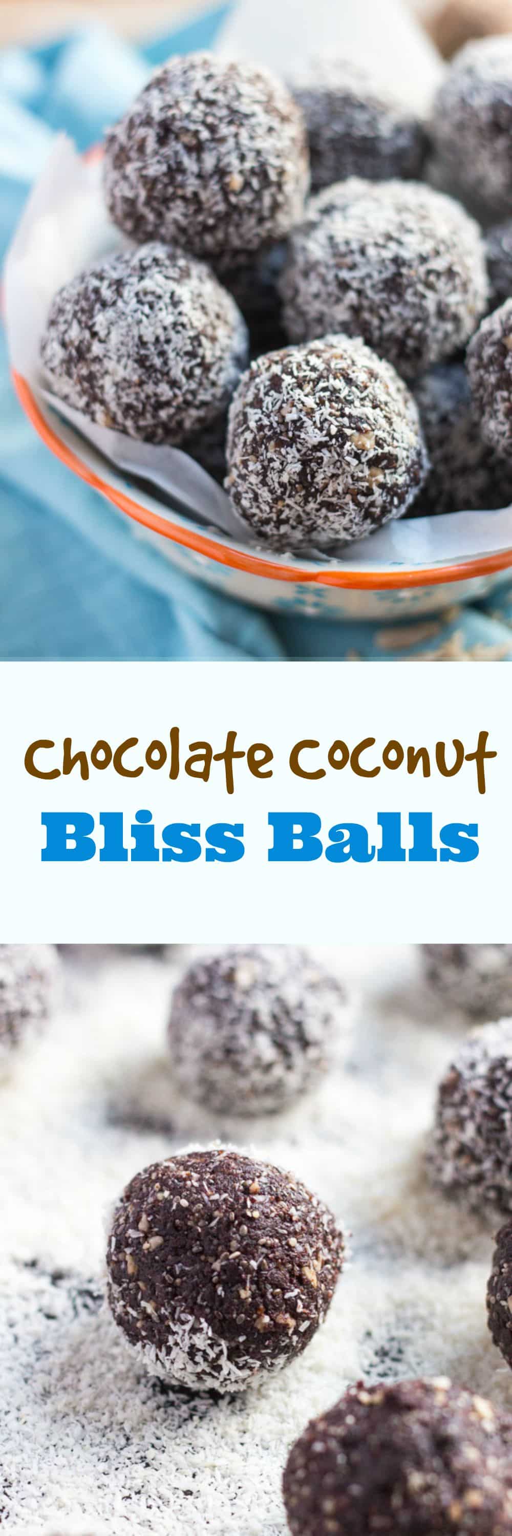 These Chocolate Coconut Bliss Balls are simple to throw together, and great to have in the fridge as a grab-&-go snack.