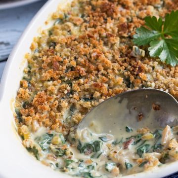 Creamy Silverbeet Gratin. Doubles as a simple side dish and a vegetarian main.