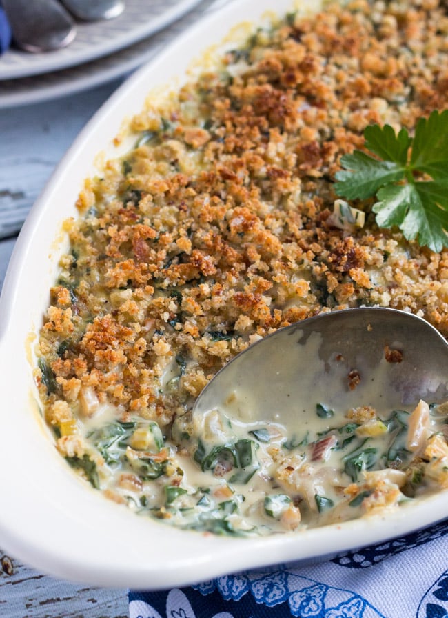 Creamy Silverbeet Gratin. Doubles as a simple side dish and a vegetarian main.