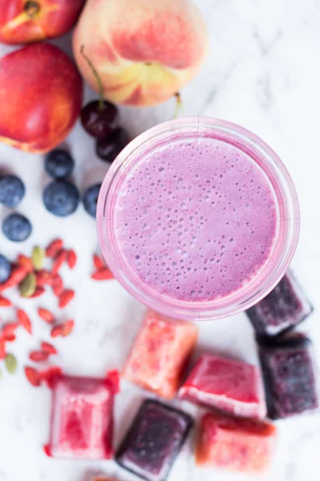 DIY Smoothie Cubes. A great way to preserve seasonal fruit, and perfect for super-quick smoothies.