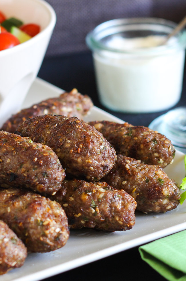 Easy Dukkah Spiced Lamb Koftas.  Wrap up with salad in flatbreads for a speedy dinner. | thecookspyjamas.com