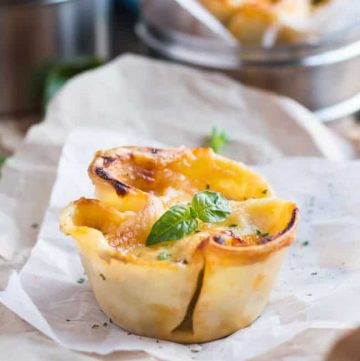 Easy Lasagna Cups. Great for tempting fussy eaters, and the perfect size for packing into school lunchboxes.