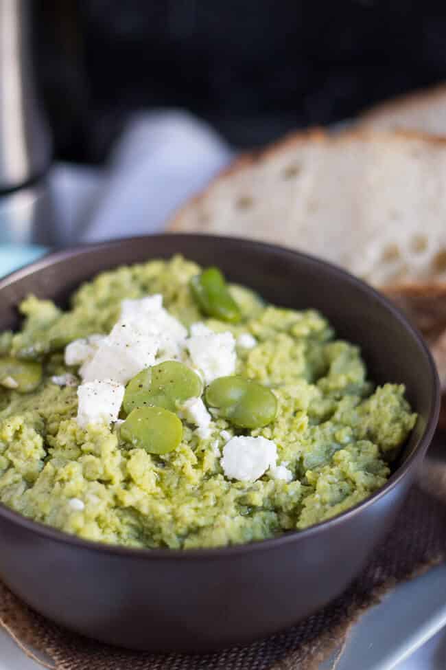 Feta & Broad Bean Dip. An extremely useful recipe, nutritious and with many uses.