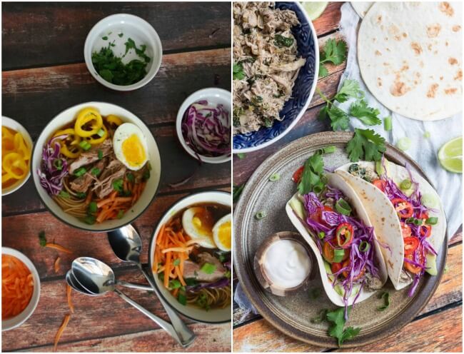 Healthy Meal Plan Week 10. Full of healthy meal ideas that won't break the bank. Enjoy pozole & Shepherds Pie, with slow cooker ramen & chicken tacos for those busy weeknights. 