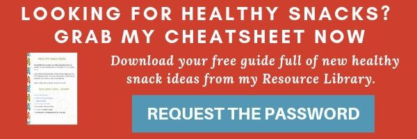 Red clickable opt in form for a healthy snacks guide.  