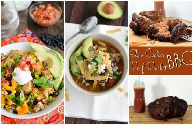 Healthy Weekly Meal Plan Week 12. Slow cooker chicken enchilada soup & BBQ beef brisket; great healthy crock pot meals to help you cope with those busy days.