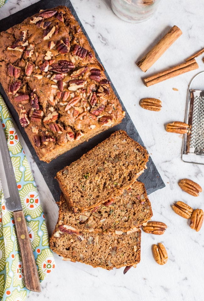 Healthy Zucchini Bread. Low in sugar & high on flavour, this bread is great when you have a zucchini glut. In fact, it freezes so well you should make two.