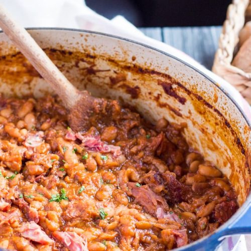 Easy Homemade Baked Beans with Smoked Ham Hock