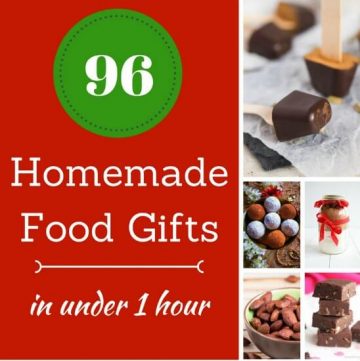 96 Homemade Christmas Food Gifts in Under 1 Hour. A bumper list, including baking mixes, fudges, truffles, nuts & even giftable cookie dough, for every food lover on your list.