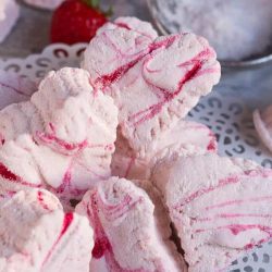 Homemade Strawberry Marshmallows, made with real strawberries, are so delicious you will find it hard to stop at one.