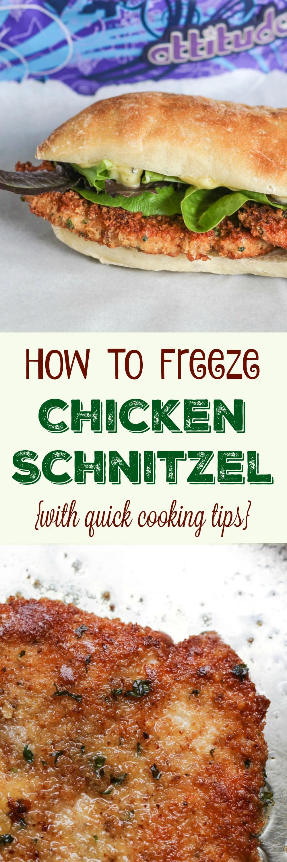 How To Freeze Chicken Schnitzel {with quick cooking tips}. Handy to have in the freezer for quick lunches or dinner. 