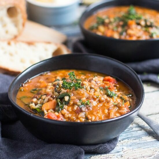 An Easy Yet Hearty Lentil & Brown Rice Soup Recipe