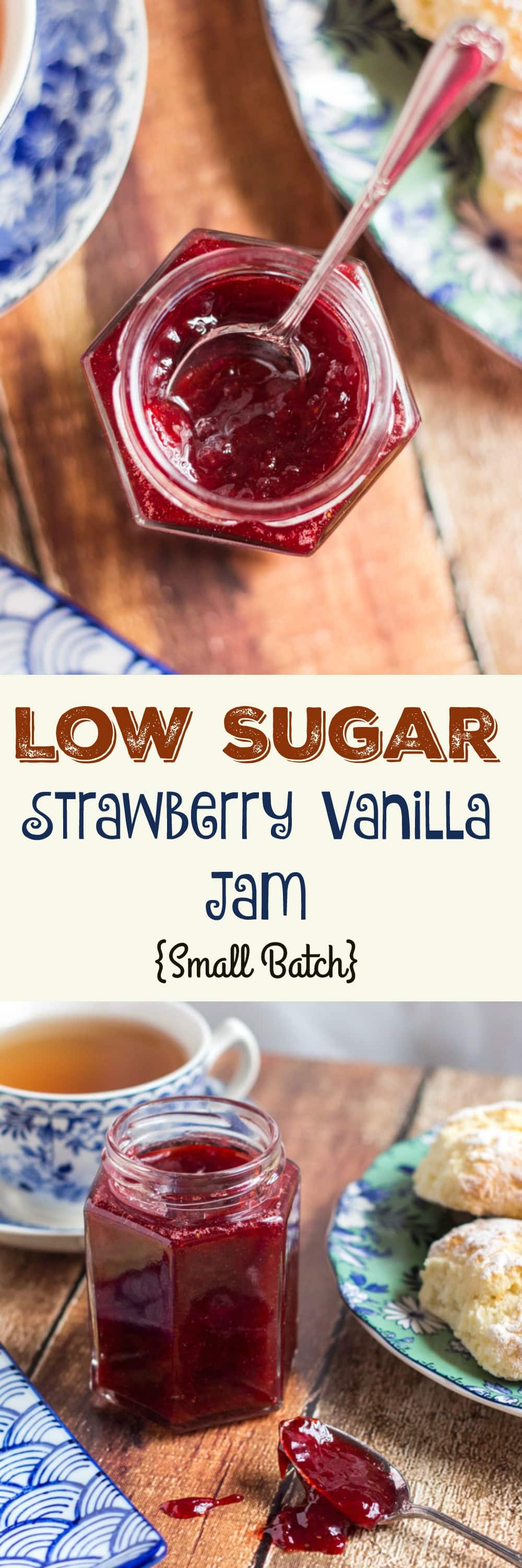 Low Sugar Strawberry Vanilla Jam {Small Batch}. Taste the fruit, not just the sugar.