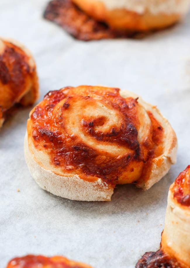 Margherita Pizza Scrolls. Easily frozen, and perfect for the lunchbox or kids parties. 
