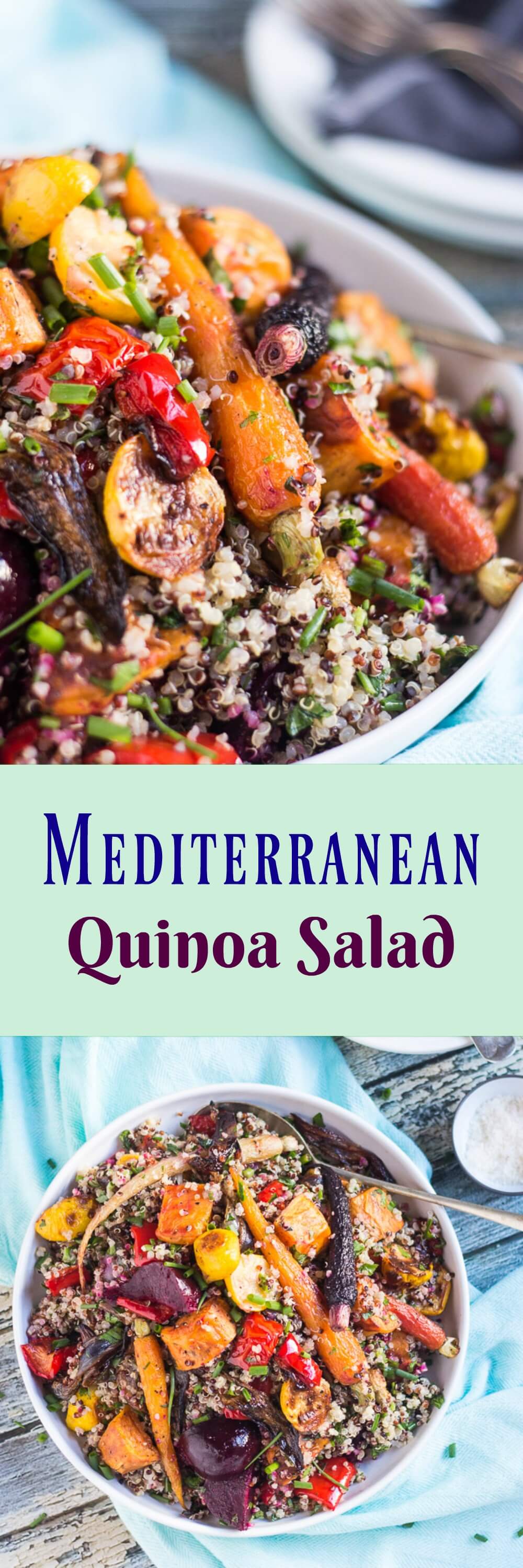 Mediterranean Quinoa Salad Recipe with Roasted Vegetables