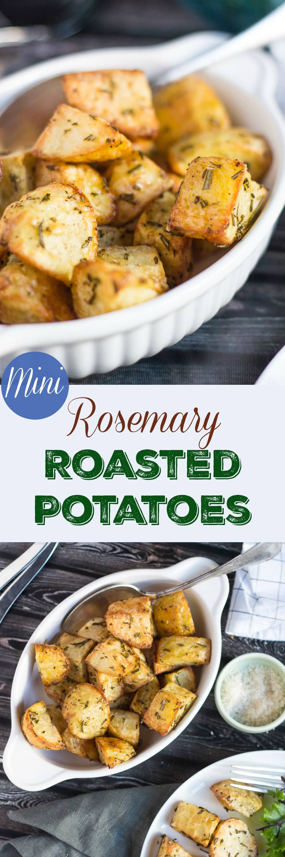 Mini Rosemary Roasted Potatoes. Crispy, crunchy and quicker to cook than conventional roast potatoes.
