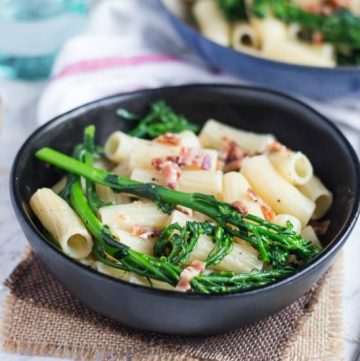 Pancetta and Broccoli Pasta. A tasty mid-week meal, easy to put together in under 30 minutes with a few storecupboard ingredients.