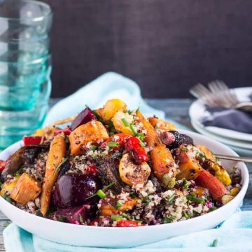 Mediterranean Quinoa Salad Recipe with Roasted Vegetables