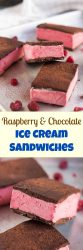Raspberry & Chocolate Ice Cream Sandwiches. Have you ever thought of making your own ice cream sandwiches? They are actually very easy, and by making your own you get to dictate the flavour.