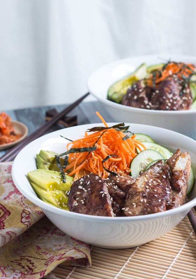 Scattered Sushi Rice Bowl. For those times when you really can't be bothered rolling sushi. | thecookspyjamas.com