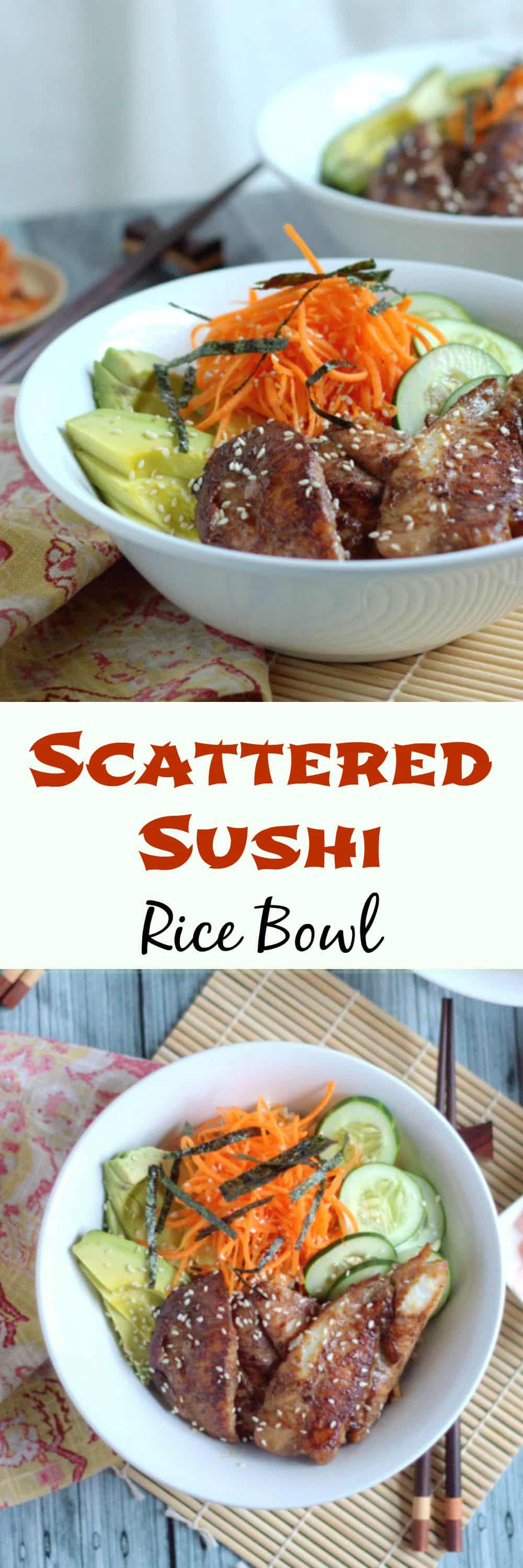 Scattered Sushi Rice Bowl. Fantastic for those times that you really can't be bothered rolling sushi.