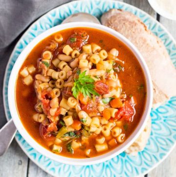 Speedy Minestrone Soup is ready in 30 minutes, and freezes well. This minestrone soup also is easy to reheat, so is a quick meal to make in advance.
