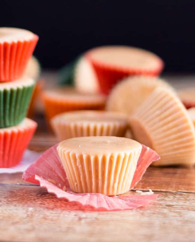 Toasted Coconut Peanut Butter Cups are the perfect portable snack, and are great for lunchboxes.