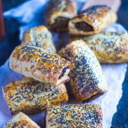 Vegetarian Sausage Rolls. Great hot or cold, and perfect for the lunchbox.